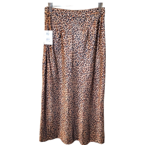 Something Navy Animal Print Midi Slip Skirt Size S - Picture 6 of 13